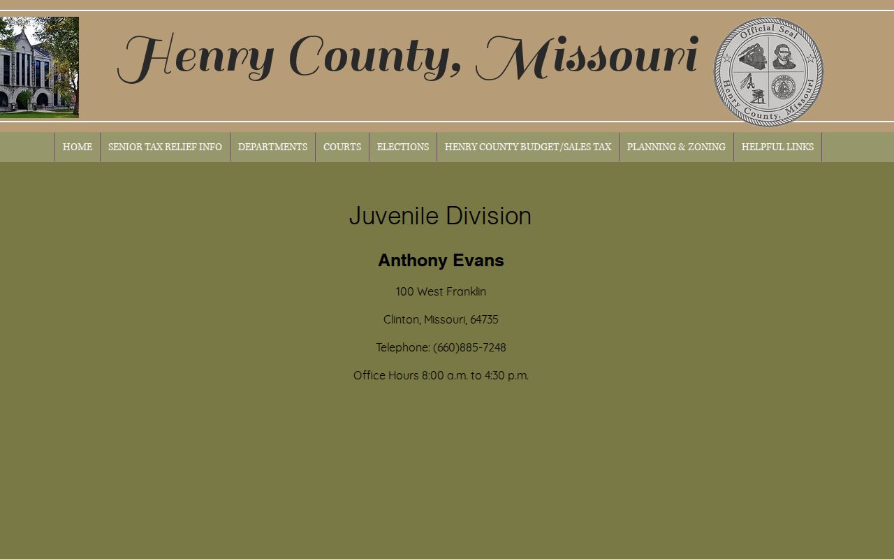 Henry County court records Juvenile Division contact information