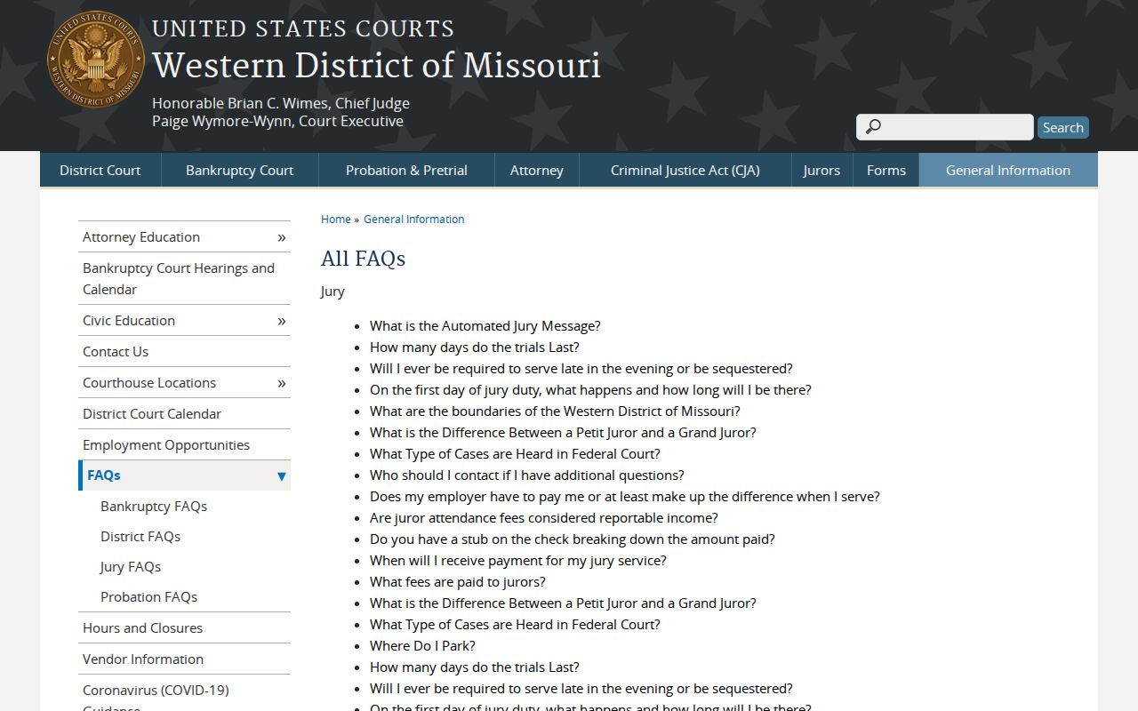 Henry County criminal docket federal Western District of Missouri court route