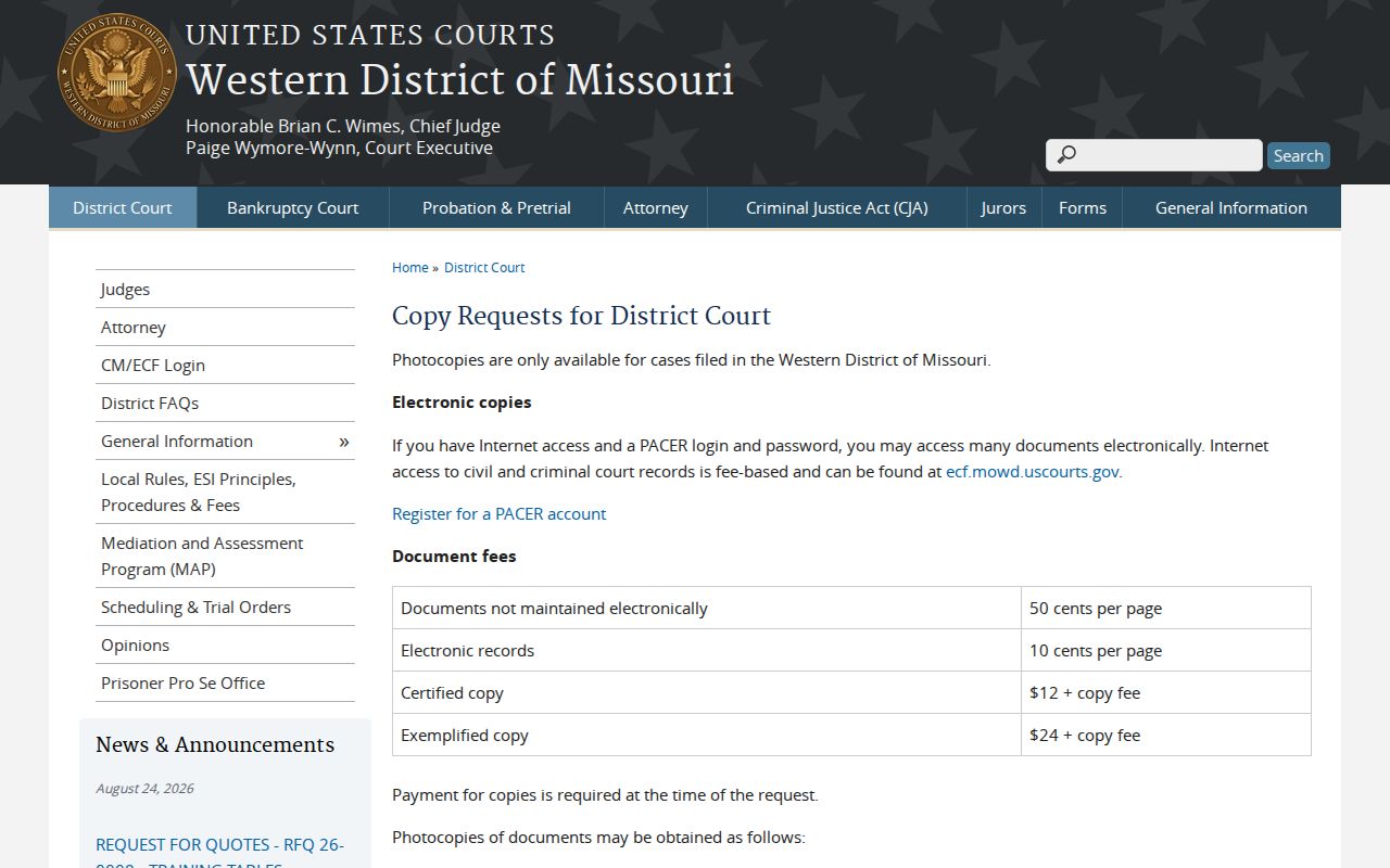 Henry County Deepwater court records federal court request information