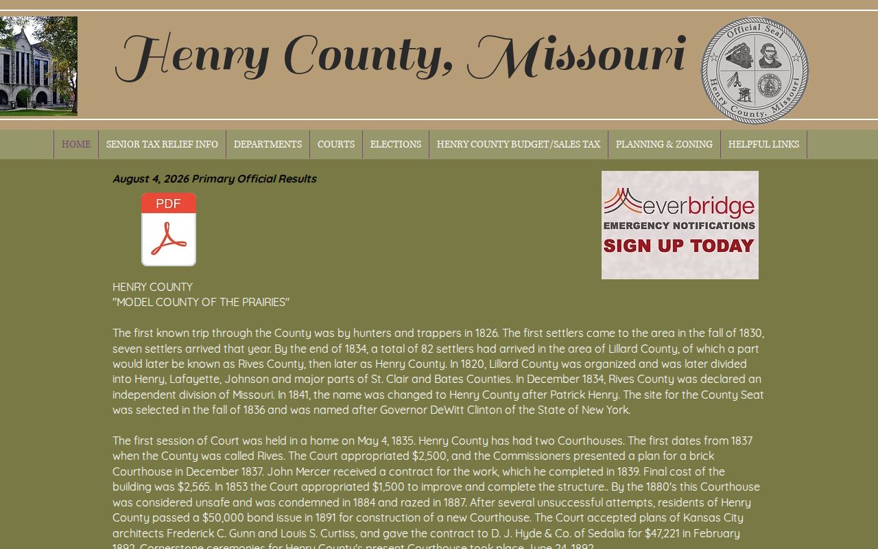Henry County Circuit Clerk official resource for court docket records